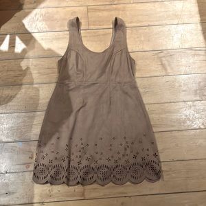 Very soft comfortable unique tan mini dress